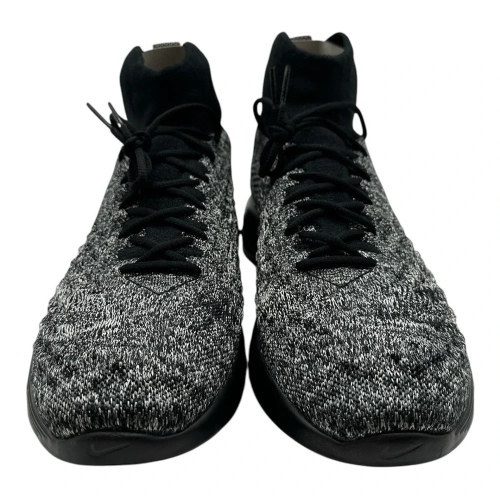 Nike Lunar Magista II Flyknit FC Shoes Mens 9 Black White Sneakers 876385-001‎
